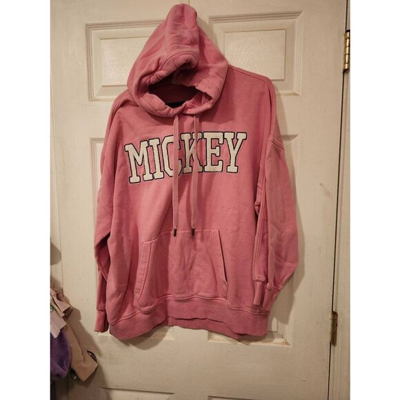 H&M Women's Hoodie - Pink - S – H&M PINK DISNEY MICKEY OVERSIZED HOODIE Fits A 2 - Picture 1 of 4
